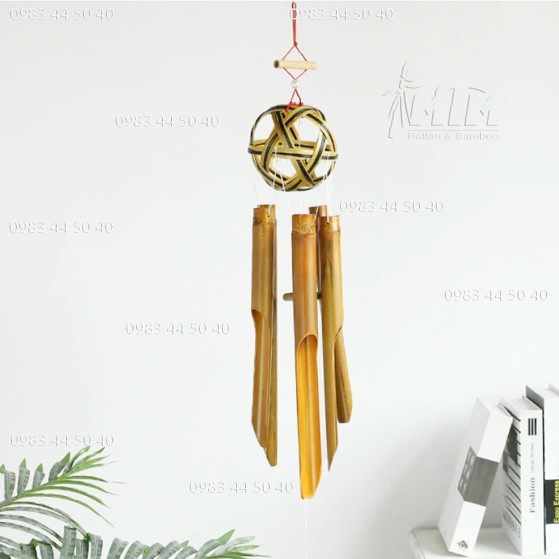 Chuông gió tre trúc (Cầu lớn) - treo trang trí ban công, hành lang nơi đón gió.