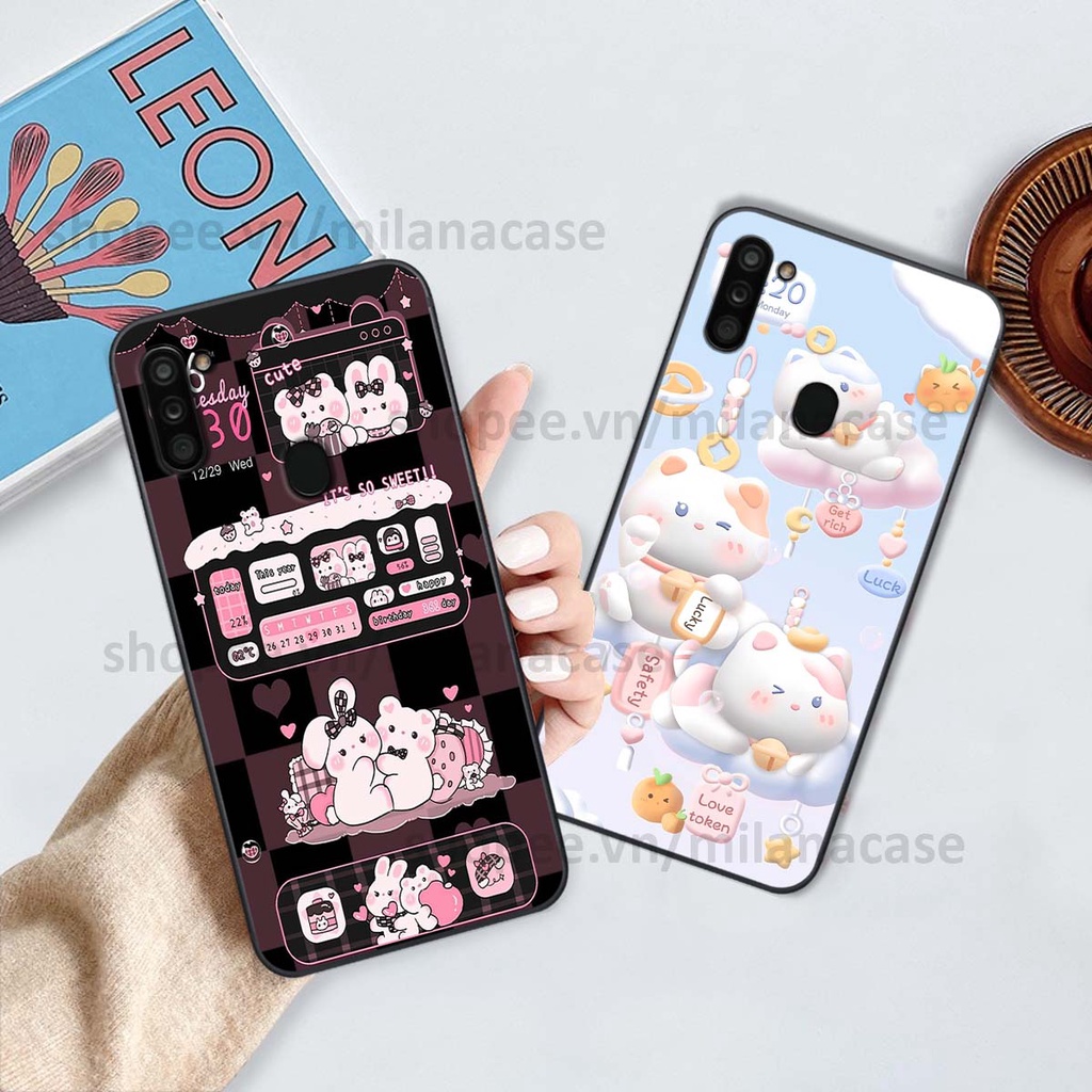 Ốp Samsung A11 / M11 hình đồng hồ icon gấu mèo cute cực dễ thương ngộ nghĩnh