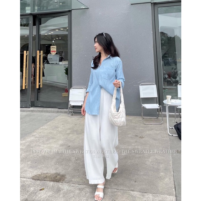 Sơ mi nhăn oversize dài tay  Tiệm Nhà Cá