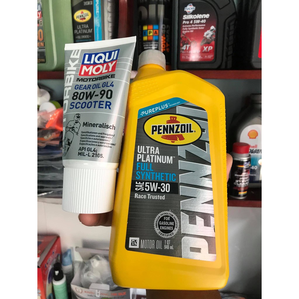 Combo Nhớt Pennzoil Ultra Platium 5W30 Và Nhớt Lap Liqui 80W90