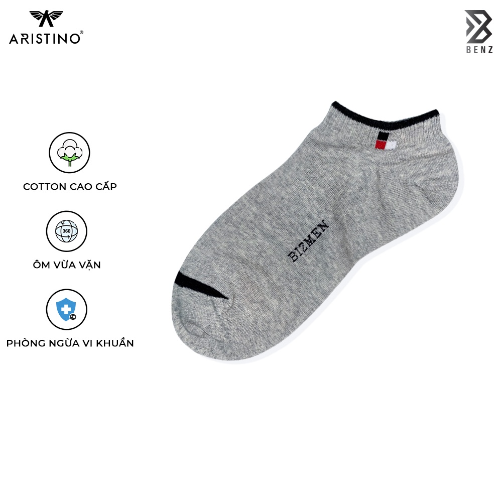 Tất Nam Cao Cấp Cho Giày Lười Aristino Benzmen, Dệt Từ Vải Cotton Cap Cấp Kháng Khuẩn, Khử Mùi, Không Bai Dão