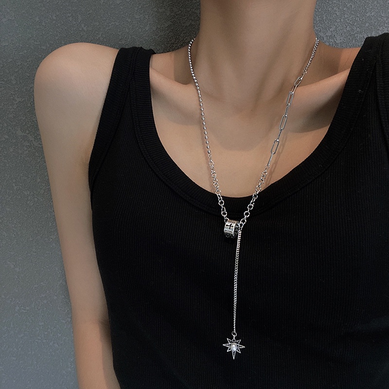 Vòng cổ Thép Titan Mặt Hình Thánh Giá Phong Cách hip hop retro Thời Trang Cho Nam Nữ