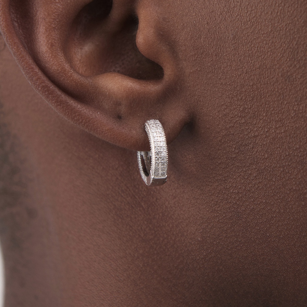 Khuyên Tai Tròn Nhỏ Sang Trọng Phong Cách Hip Hop OHE122 Cho Nam Nữ