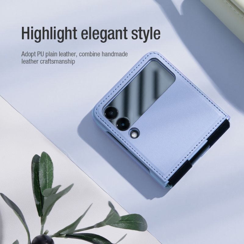 Ốp lưng da Samsung Z FLIP 4 / Z Flip 3 5G Nillkin Qin leather case（Vegan leather)