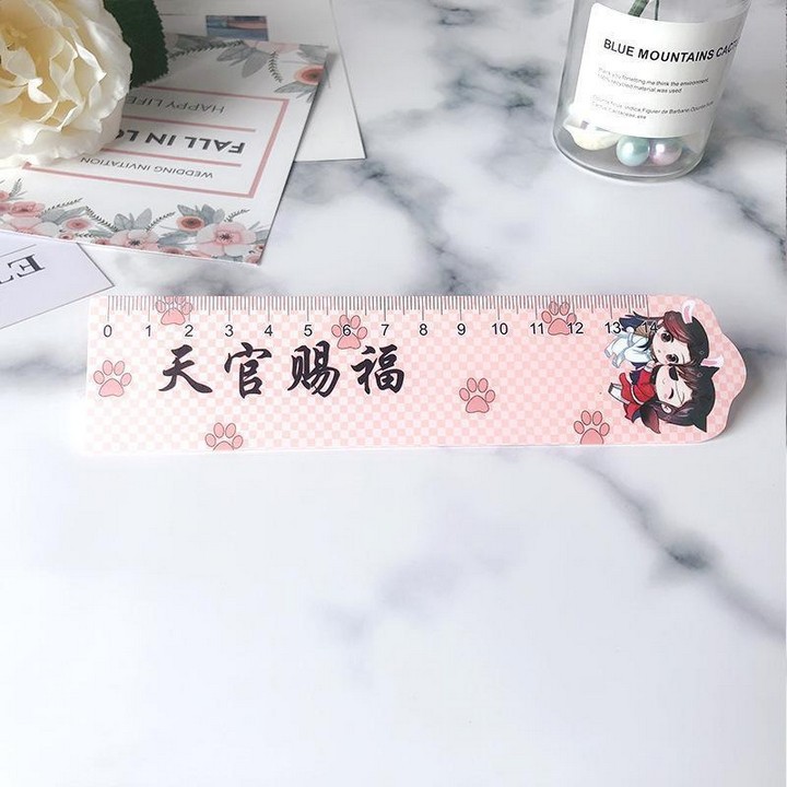 Thước kẻ Touken Ranbu dụng cụ học tập bookmark tiện lợi in hình anime chibi