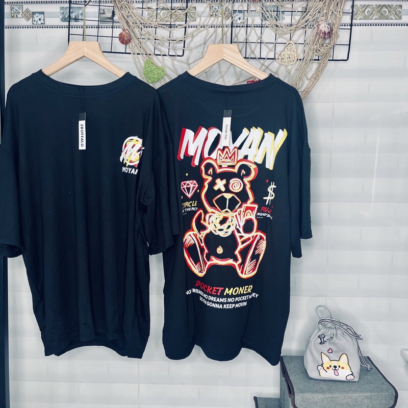 [2Buffalo] Áo thun Unisex, Áo thun nam nữ tay ngắn cổ tròn Rich Bear co giãn 4 chiều mát mẻ cho mùa hè form oversize | BigBuy360 - bigbuy360.vn