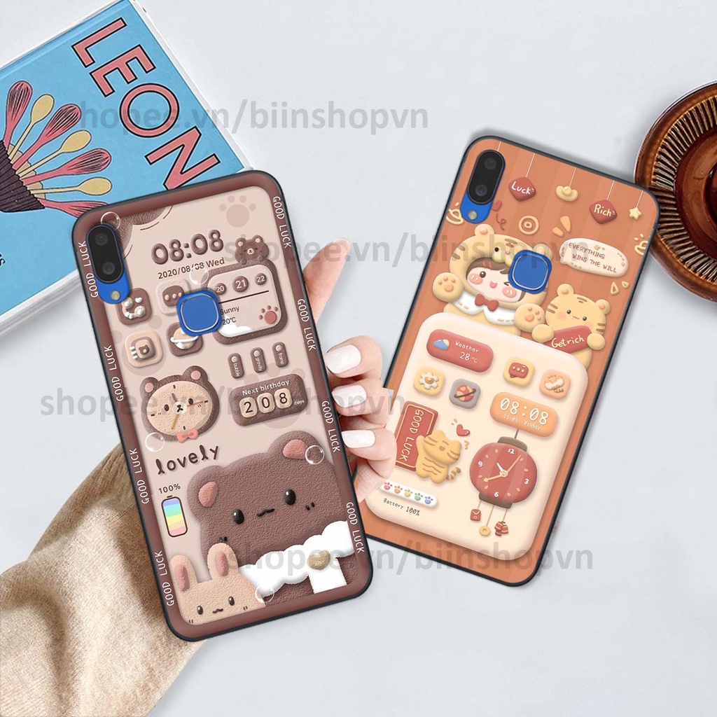 Ốp Vivo V11 / V11i in 3D icon gấu nổi siêu xinh, siêu đáng yêu, cá tính phong cách