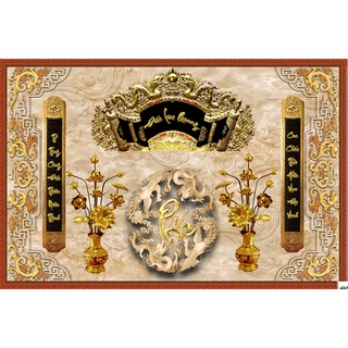 Tranh Dán Tường 3D, Tranh Phòng Thờ- Đã tích hợp sẵn keo- 754