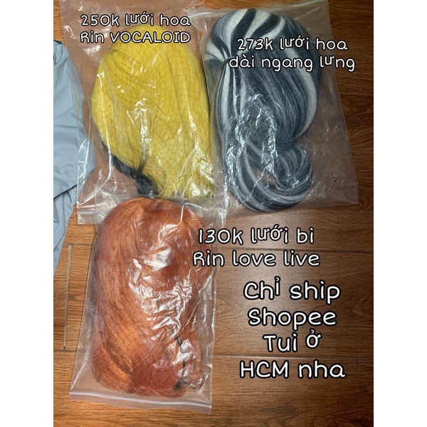 Wig/Tóc giả cosplay mix màu trắng đen/ wig Rin love live/ wig Rin vocaloid