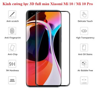Xiaomi Mi 11 mi11 Mi10 Mi 10 Pro mi10pro-Kính cường lực 3D full màn hình thế hệ mới ôm sát bo theo màn hình cong của máy