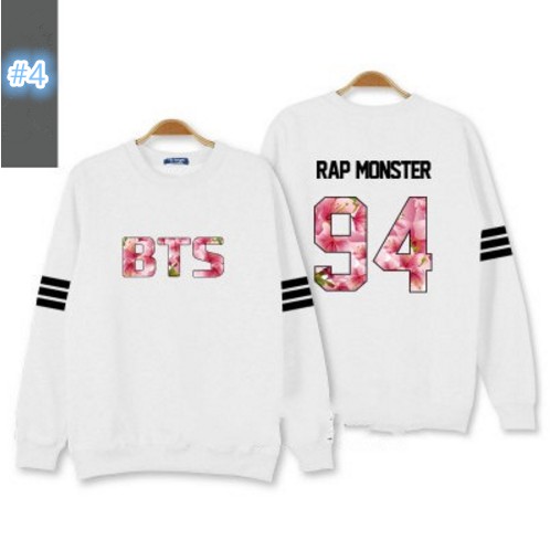 Áo Sweater Chui Đầu In Tên Các Thành Viên Nhóm Bts