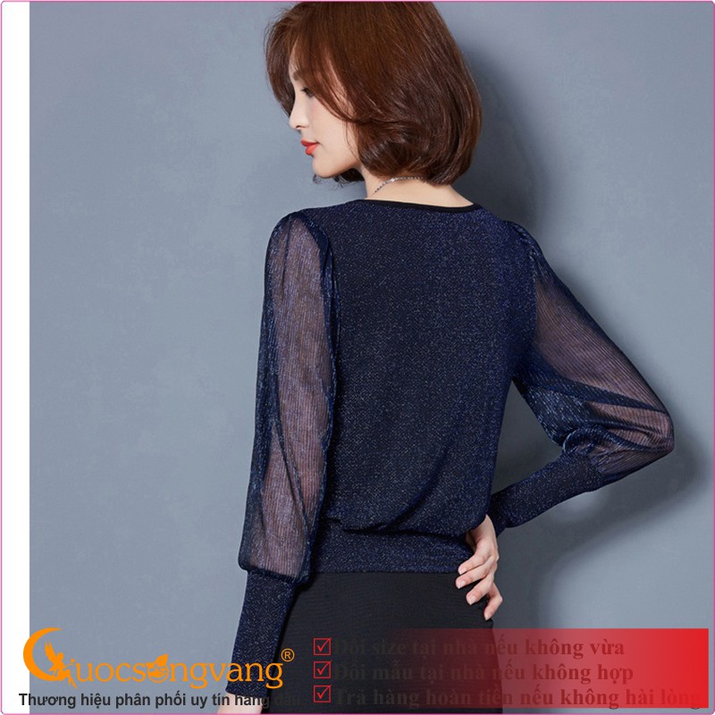 Áo nữ áo kiểu đính kim sa dài tay GLA106 Cuocsongvang