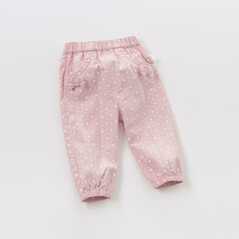 Quần Cotton Màu Hồng Phối Nơ Xinh Xắn Cho Bé Gái