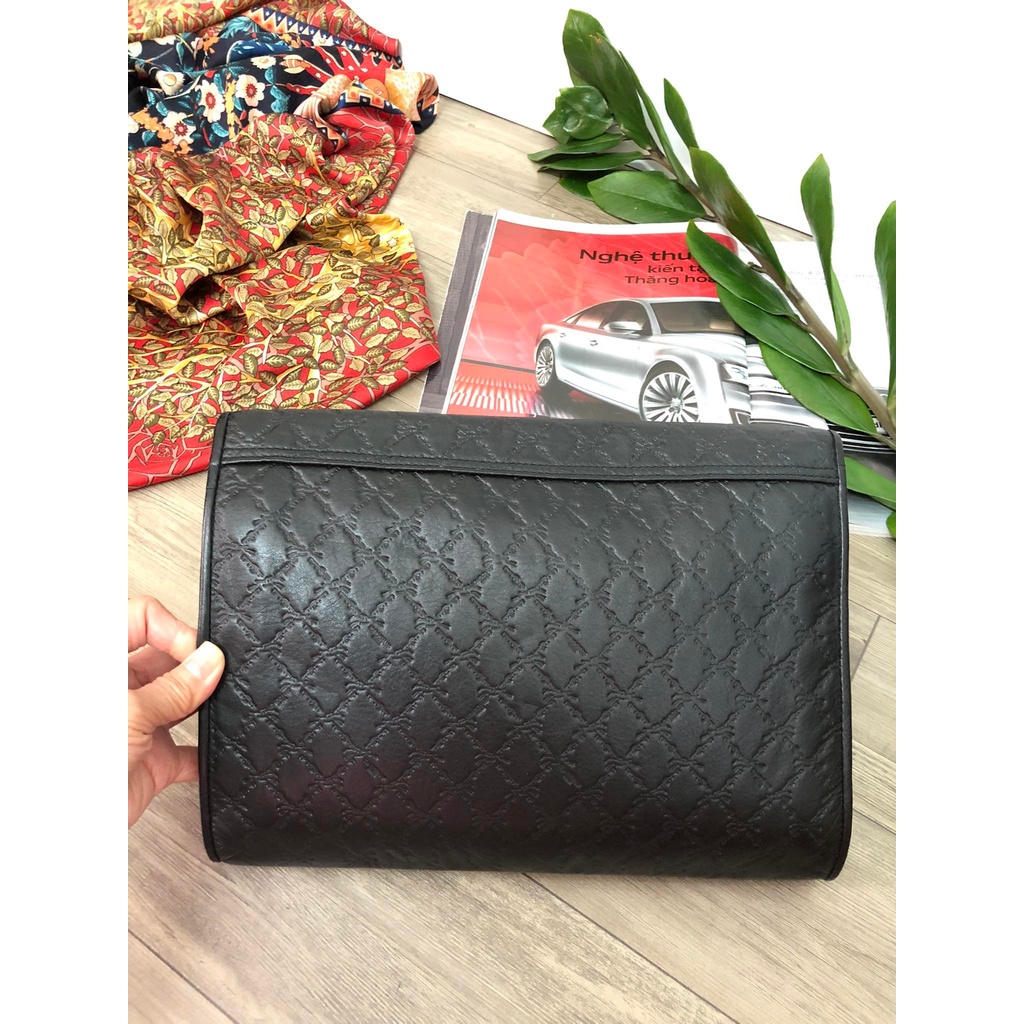 Thanh lý clutch unisex hiệu Long.Champ của Pháp da thật