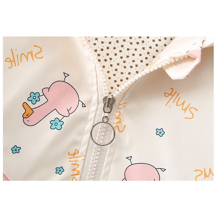 Áo Khoác Có Mũ Trùm Thời Trang Xuân Thu Hàn Quốc Mới 2022 Dành Cho Bé Gái