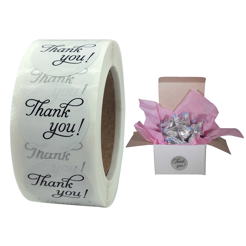 Cuộn 500 Nhãn Dán Chữ Thank You Trang Trí Sổ Tay