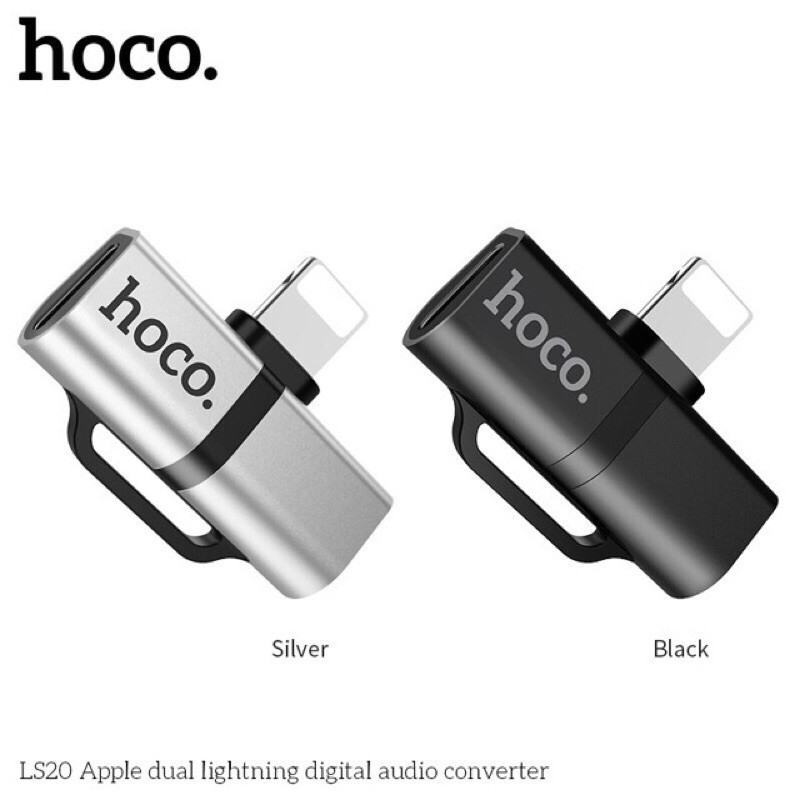 ✔CHÍNH HÃNG✔Bộ chuyển đổi âm thanh Hoco LS20 cổng Lightnign sang 2 lightning,hỗ trợ vừa sạc pin,vừa nghe nhạc cho iPhone