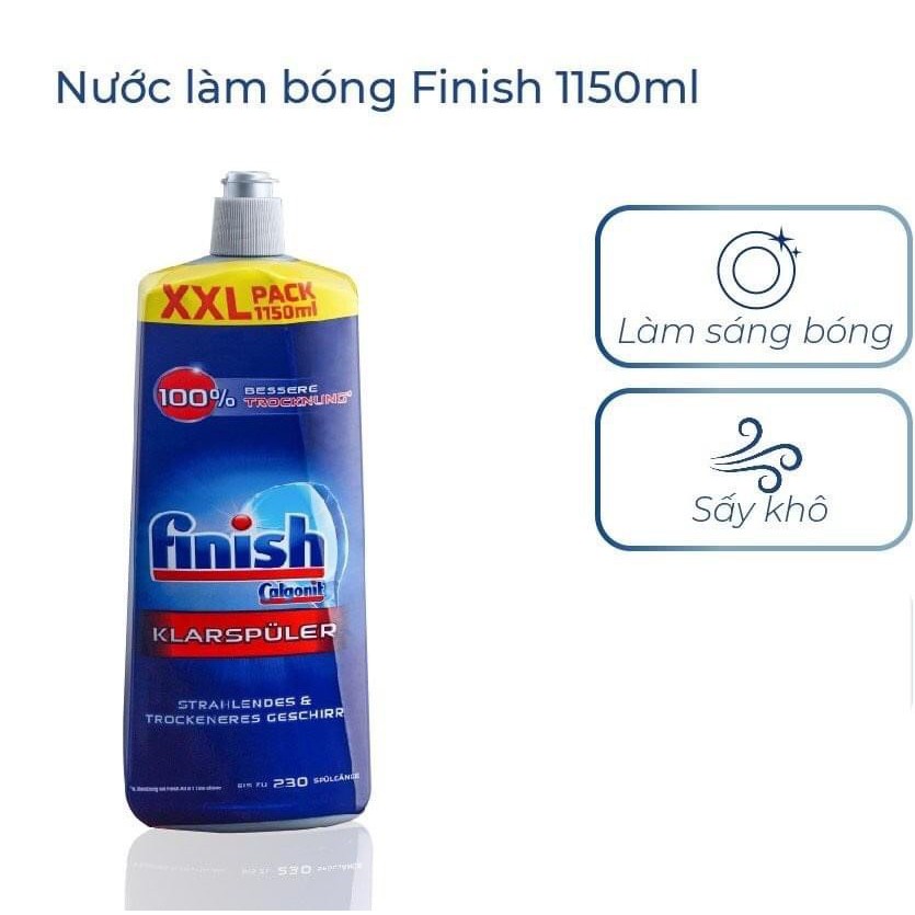  [TRỢ GIÁ THƯƠNG HIỆU] Nước làm bóng chén bát Finish 1150ml ( Đức )