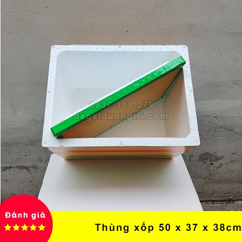 Thùng xốp giữ nhiệt loại 50x37x38cm đựng đá hải sản hoa quả đựng đồ trồng cây nuôi cá