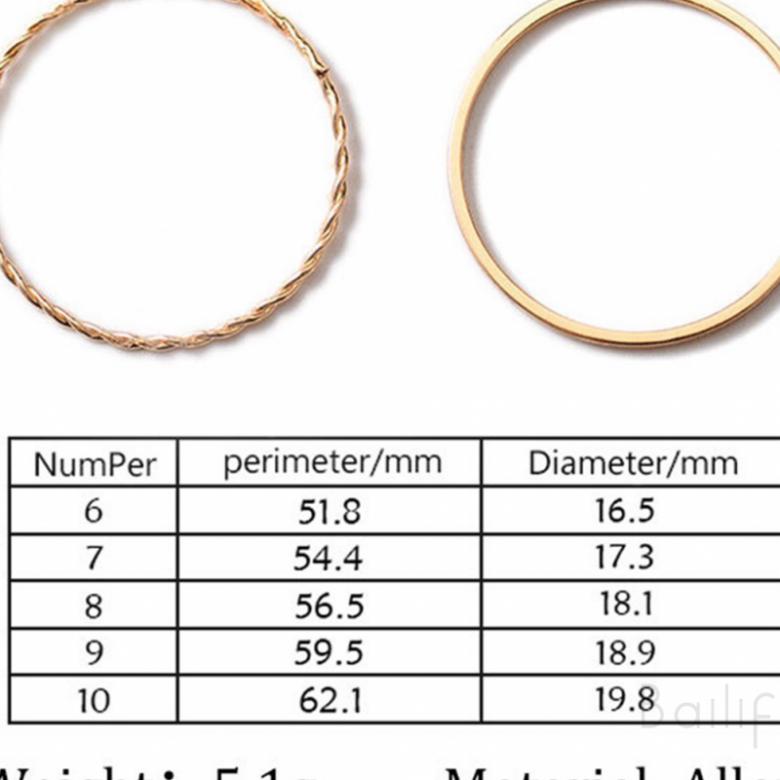 Set 2 chiếc nhẫn kim loại mỏng thiết kế đơn giản