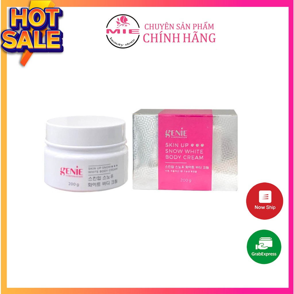 Kem Body Tinh Thể Nước GENIE SKIN UP SNOW WHITE BODY CREAM 200G [CHÍNH HÃNG]