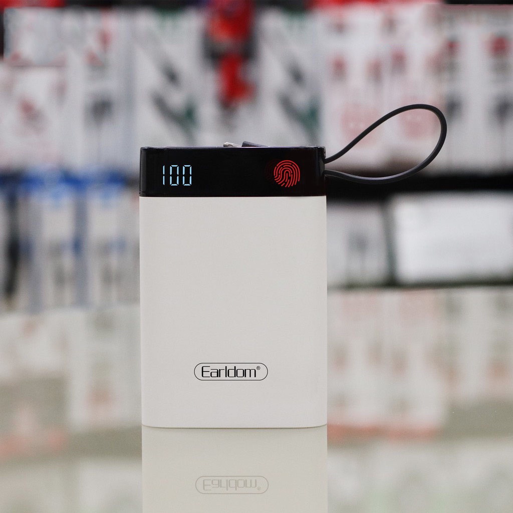 Sạc Dự Phòng Earldom 10.000mAh ET-PB37, sạc liền cáp chính hãng