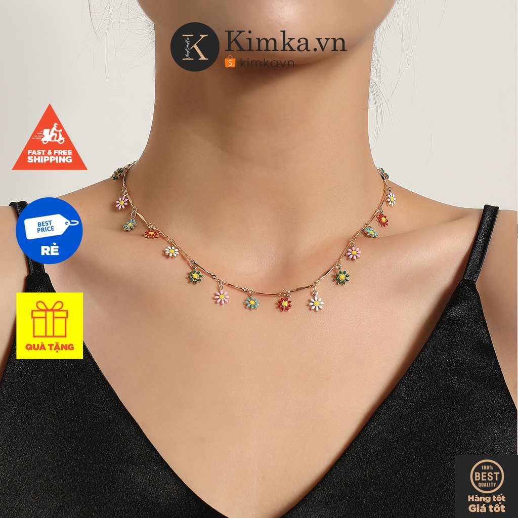 (034) Dây Chuyền Chuỗi Hạt Hoa Nhỏ Nhiều Màu
