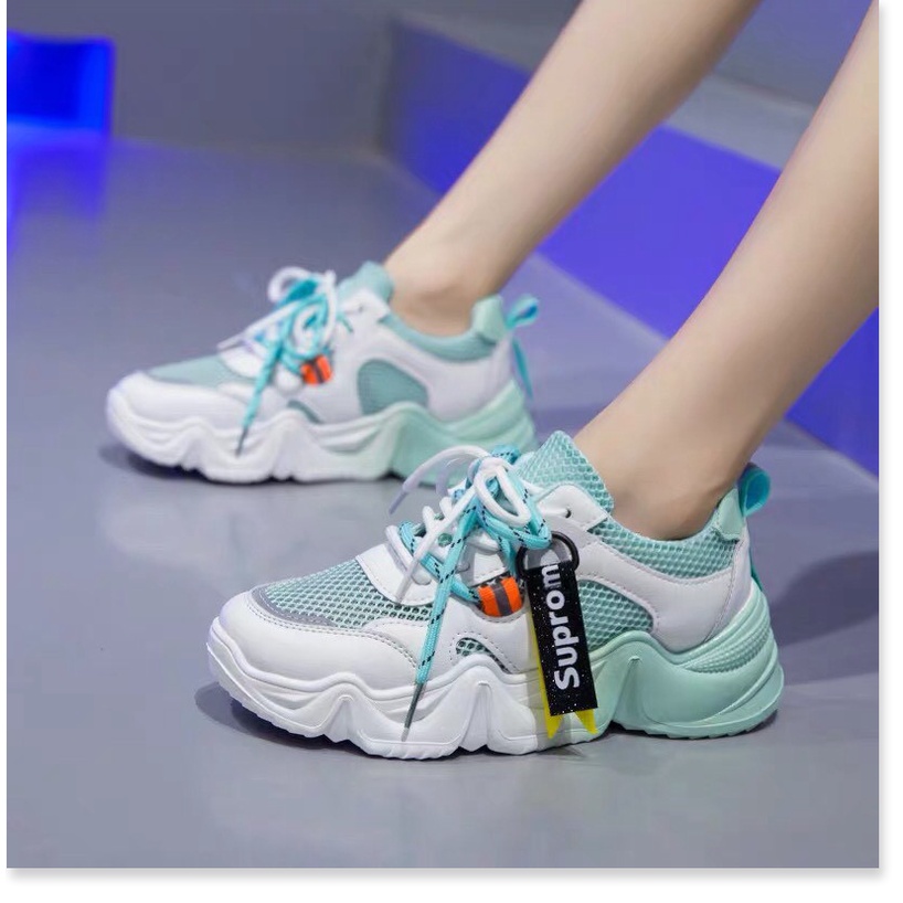 𝔹𝕆𝕊𝕊 𝕊ℍ𝕆𝔼𝕊 🌈 Giày thể thao độn đế 2 dây kép viền phản quang gắn mác Suproo
