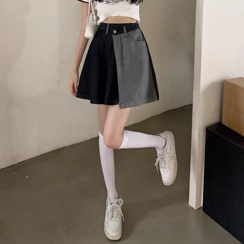Chân Váy Jeans Lưng Cao Thời Trang Hàn Quốc