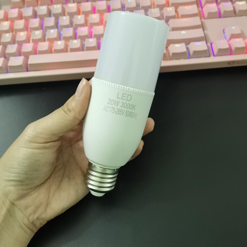 GIÁ SỈ  Đèn Led Trụ 20w Chuôi E27 ÁNH SÁNG VÀNG Nhỏ Gọn, Tiện Lợi Sử Dụng Gia Đình, Đèn Studio Gắn Softbox 4 Chuôi
