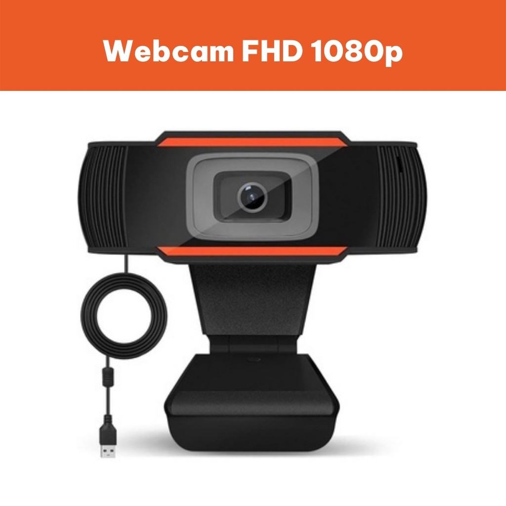 Webcam Kẹp Máy Tính Có Mic Full HD 1080p-USB Học Online Zoom Meeting