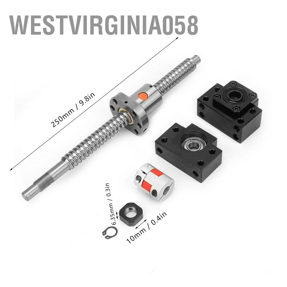 Có thể bán buôn SFU1605 Vít thép không gỉ 250mm &amp; Đai ốc BK / BF12 Hỗ trợ 6 35 * 10mm Khớp nối Westvirginia058 Hàng giao ngay