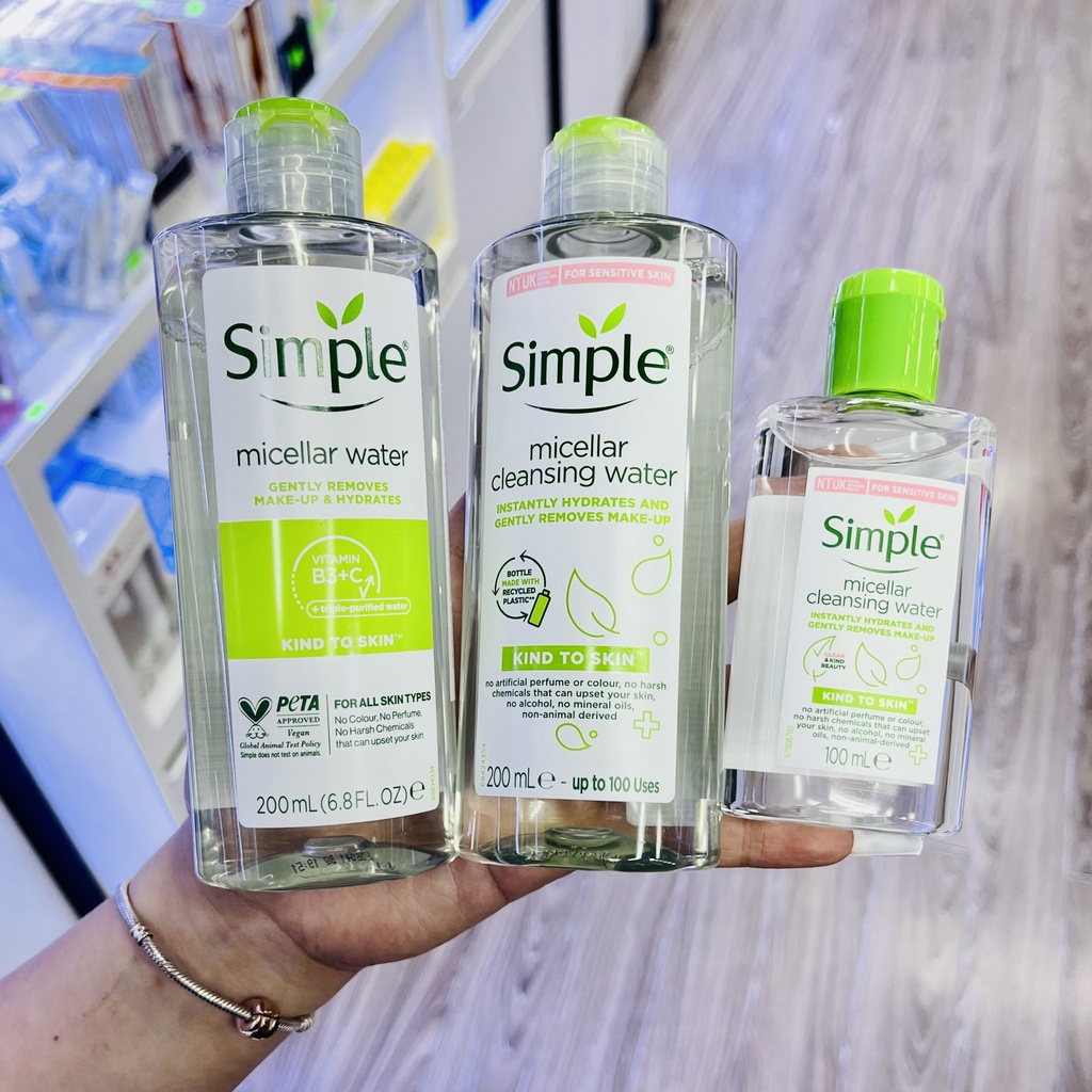 Nước tẩy trang Simple Kind to Skin Micellar Cleansing Water