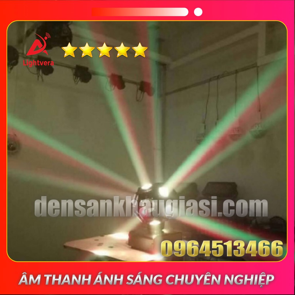 Đèn Moving Head Đảo Đôi Laser Quay 360 Độ Có Laser Dành Cho Karaoke Phòng Bay