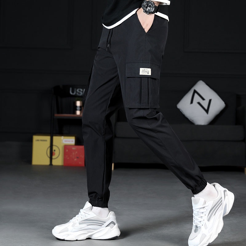 Quần Dài Thể Thao Dáng Rộng Phối Dây Rút Thời Trang Trẻ Trung Cho Nam