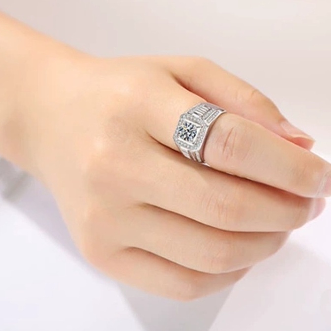 Nhẫn Nam Bạc Đính Đá Cuban Đẹp Cá Tính Unisex HipHop Basic Ring Ngầu Trơn Nam Lucifer Store Nhẫn CUBAN ĐÁ