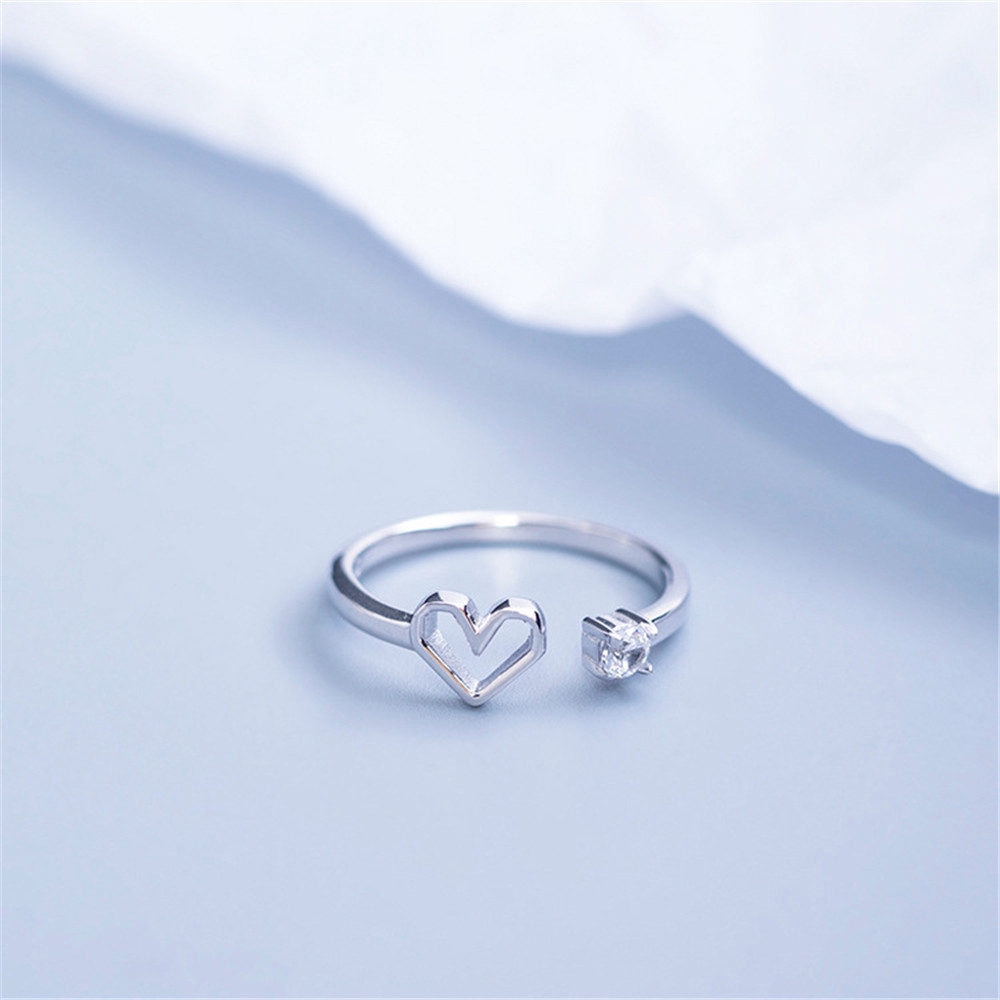 Nhẫn Hở Hình Trái Tim Đính Đá Thời Trang Cho Nữ