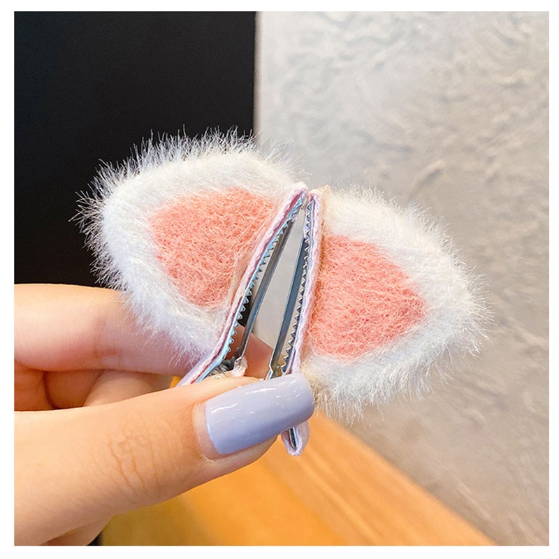 Kẹp Tóc Tai Mèo Bằng Lông Nhung Dễ Thương Xinh Xắn Dành Cho Bé Gái