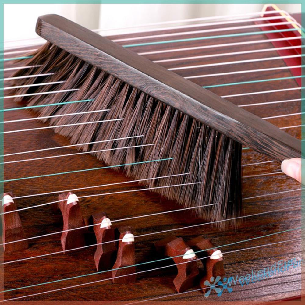 Bàn chải vệ sinh đàn Guzheng cán gỗ lông mềm có tay cầm tiện dụng