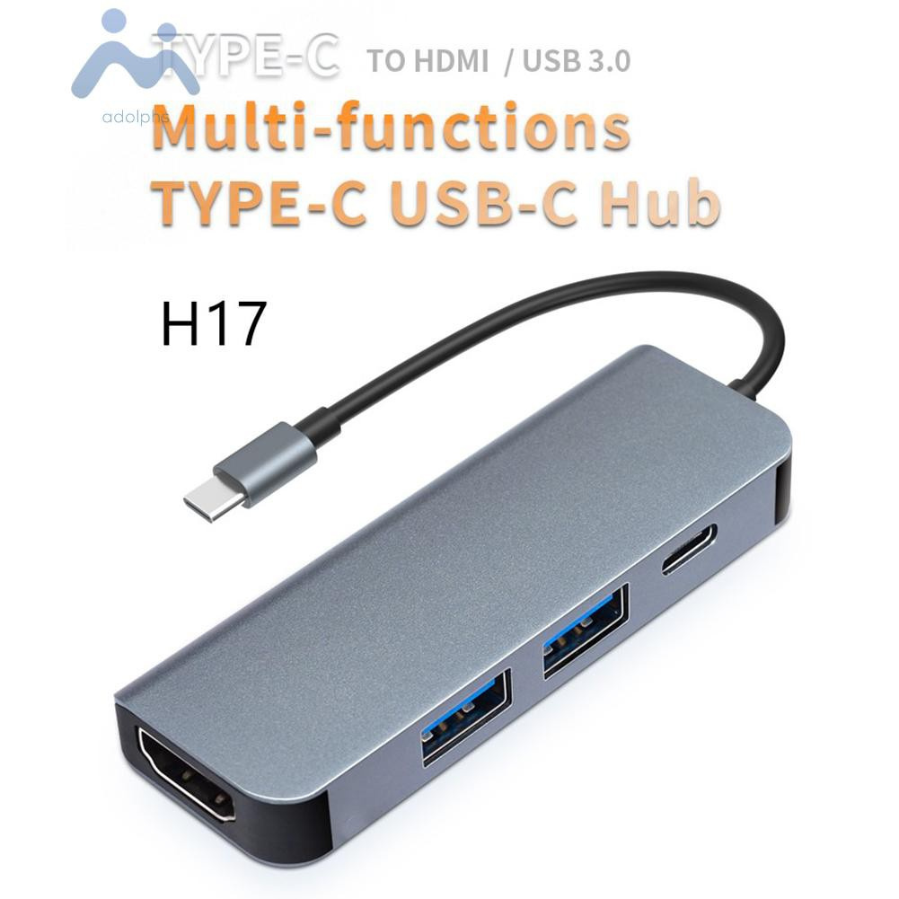 Bộ Chuyển Đổi 4 Trong 1 Usb 3.1 Type-C Hub 4k Hdmi-Compatible 2 Usb3.0 Pd