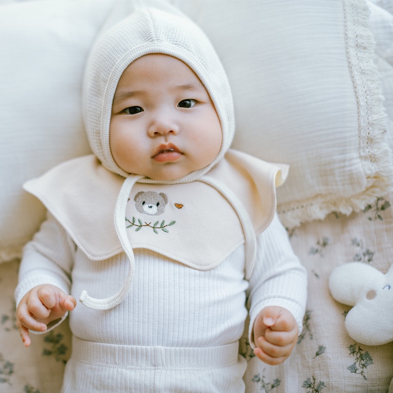 Yếm Ăn cotton Có Thể Xoay 360 Độ Phong Cách Hàn Quốc Dành Cho Bé