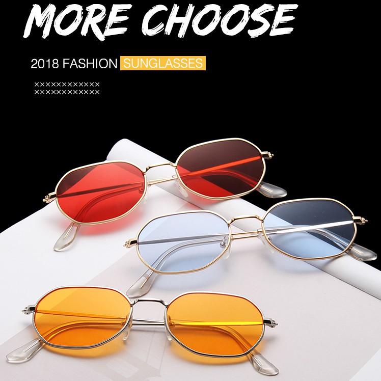 Kính Mát Gọng Kim Loại Hình Oval Phong Cách Retro Thời Trang