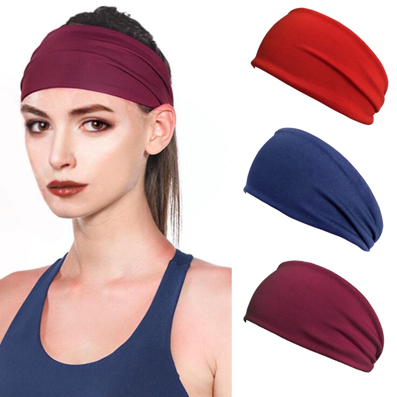 Băng Đô Thể Thao Chất Liệu Cotton Co Giãn Thấm Hút Mồ Hôi Màu Sắc Đơn Giản Cho Nam Và Nữ