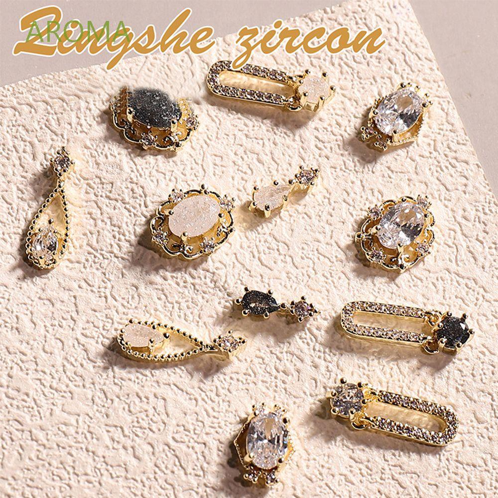 [Hàng mới về] Phụ kiện trang trí móng tay diy đính đá quý nhân tạo nhiều phong cách tùy chọn