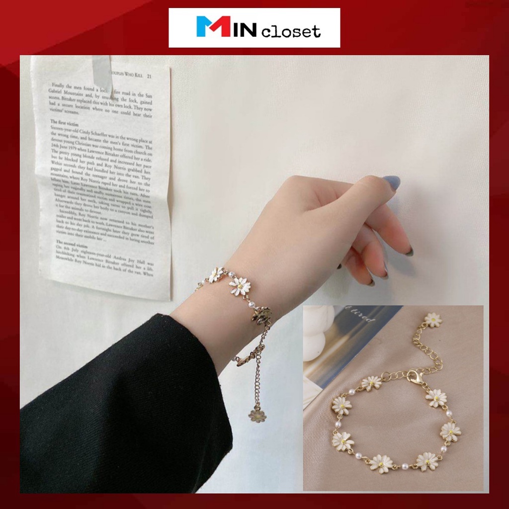 𝑭𝑹𝑬𝑬𝑺𝑯𝑰𝑷  Vòng tay Hợp Kim Hình Hoa Cúc Xinh Xắn Cho Nữ P33
