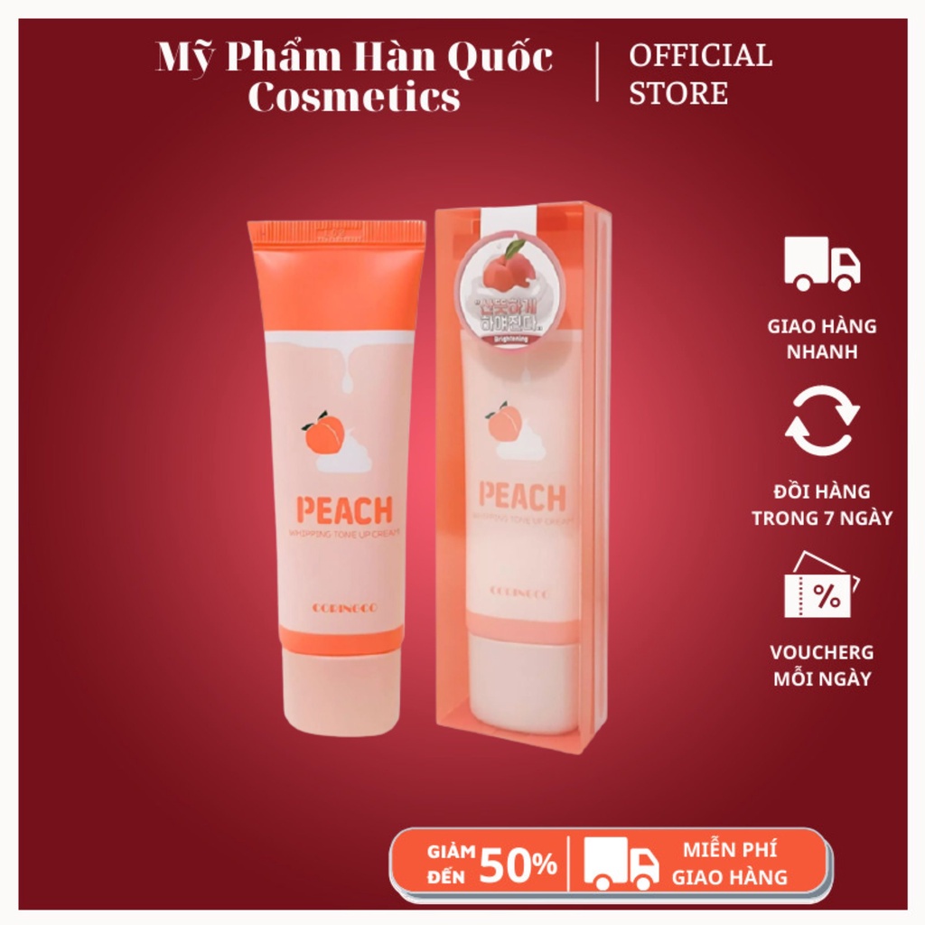 Kem Đào Peach Whip Tone Up Nâng Tone Da Trắng Hồng 50g