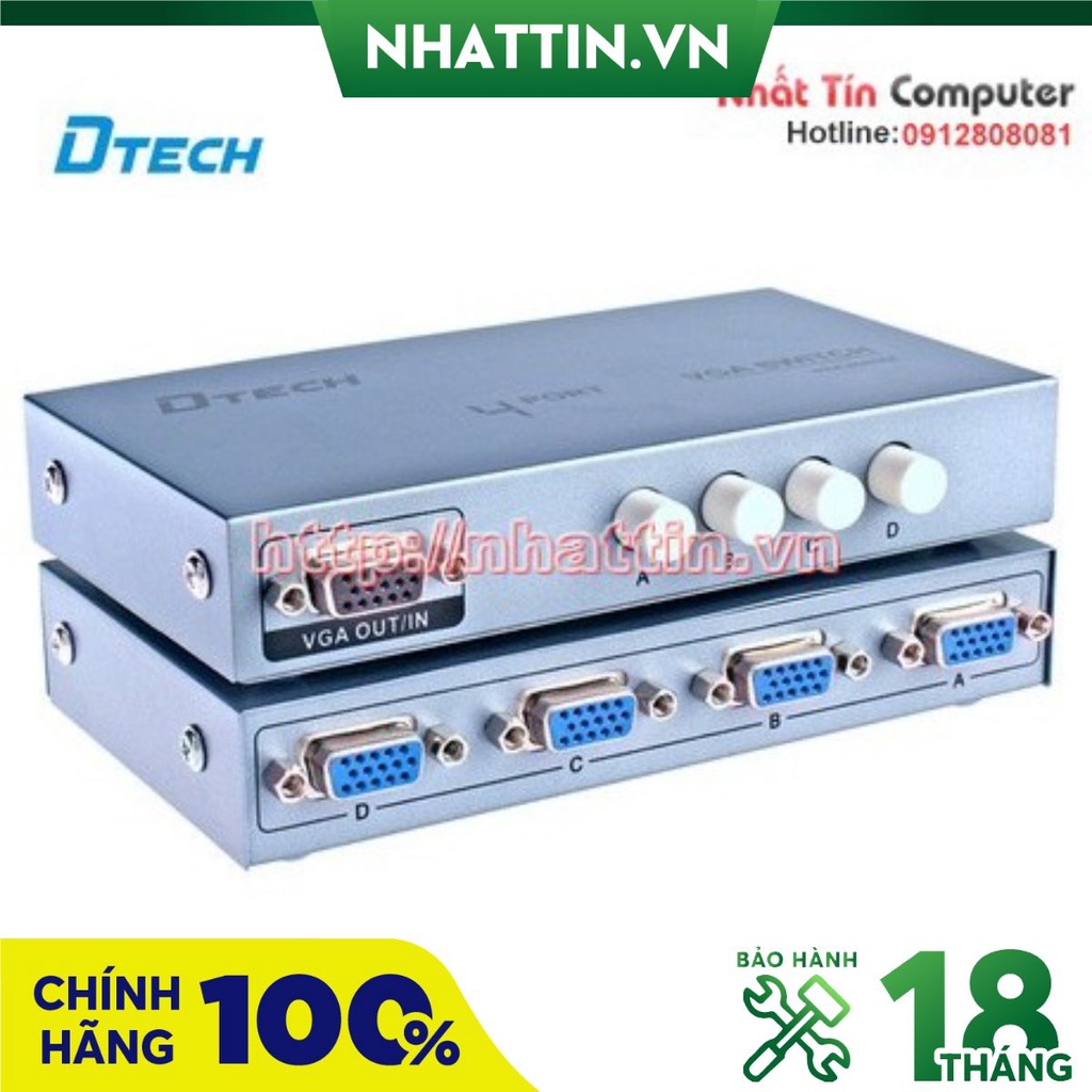 Bộ Chia VGA 4 vào 1 DTECH (DT-7034)
