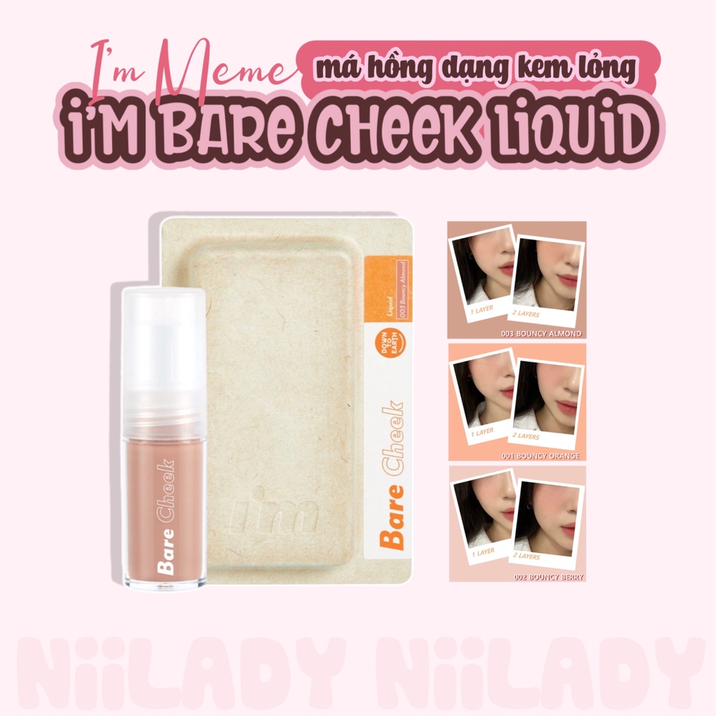 Má hồng I'm Meme I'm Bare Cheek Liquid 3ml