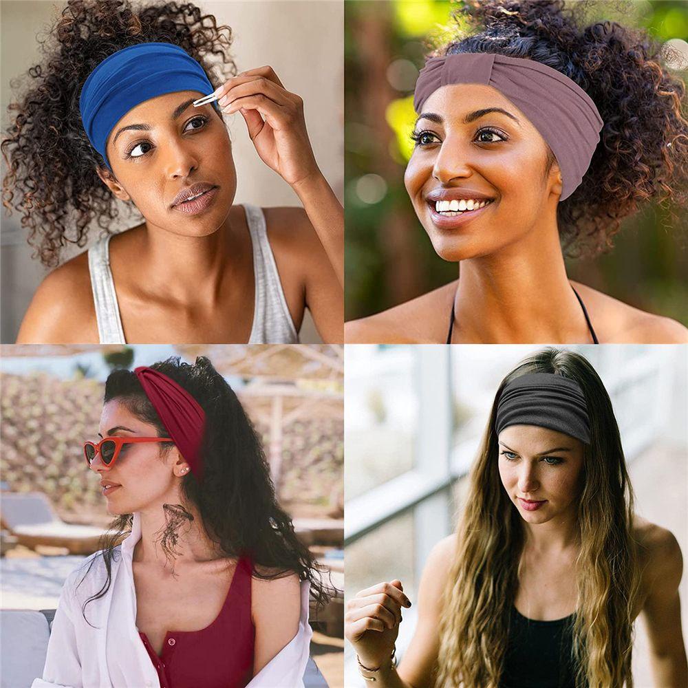 SOFTNESS Băng Đô Cài Tóc Bản To Phong Cách Châu Phi Cho Nữ Tập Thể Thao