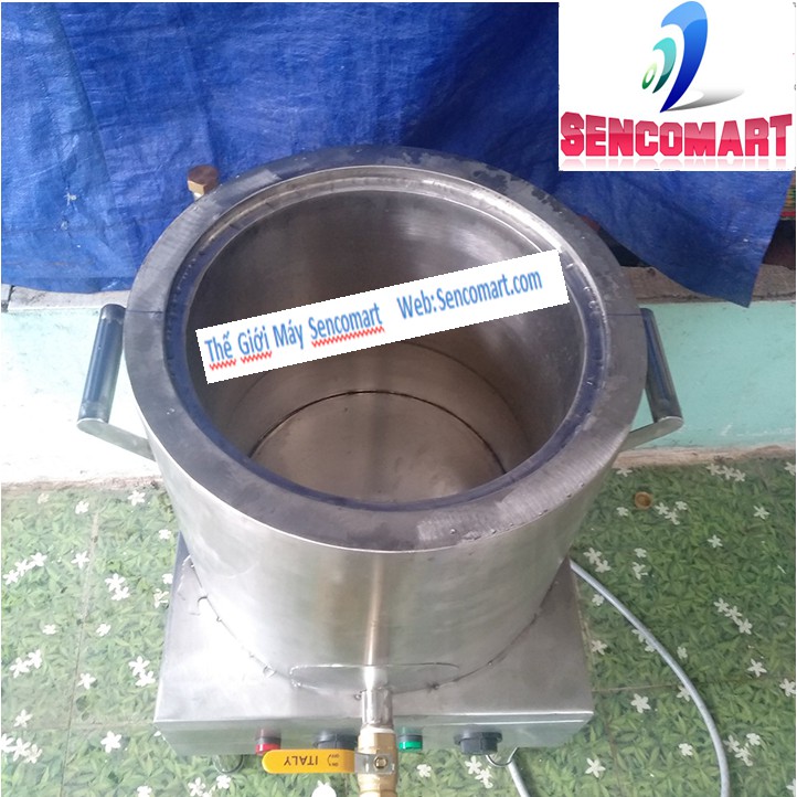 Nồi nấu cháo, nấu súp 2 lớp inox 304 dáy 0.8mm, ở giữa là lớp bọt cách nhiệt Polyurethane